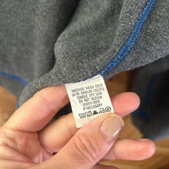 Men's Tommy Bahama Large Blue Gray Reversible Sweater Pullover 1/4 Zip V-Neck - Picture 7 of 10